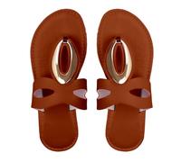 Cocila Top Color, Comfortable, Durable And Lightweight Flip-Flops Beach Sandals Hollow Casual Slippers Flat Shoes (Brown, 6) Black Flip Flops Plantar Fasciitis Women Crocs Slip Ons Arch Support