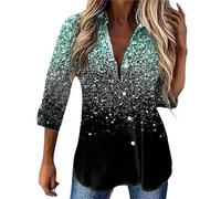 Cocila Tunic Tops for Women UK Women Ladies Large Size Button Lace Turn Down Collar Long Sleeve Shirt Blous Active Shirts Women Short Sleeve