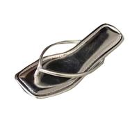 Cocila Unisex Flip Flops Rubber Flatform Beach Flipflops Slip-Resistant Slippers for Summer Wear Elegant and Casual Flat (Silver, 5) Black Women White Arched Womens Gold Heels Hard Bottom Foot