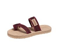 Cocila Unisex Slim Flip Flops,Women Ultra Lightweight Basic Thongs Rubber Soft Slide Beach Sandals A Mesh Breathable Footstool Flat Bottom Fish Mouth Casual Versatile Comfortable Drag (Red, 4)