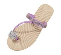 Cocila Unisex Slim Flip Flops,Women Ultra Lightweight Basic Thongs Rubber Soft Slide Clip Toe Sandals Jelly Beach Flops Female Students Korean Fashion Wear Summer Flat (Purple, 5) Orthotic Arch