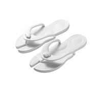 Cocila Unisex Slim Flip Flops,Women Ultra Lightweight Basic Thongs Rubber Soft Slide Portable Travel Special Slippers Detachable Four Flops Business Trip Beach Couple Travelling (White, 5.5)