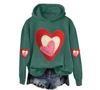 Cocila Valentines Sweatshirts For Women Funny Love Heart Graphic Shirts Casual Long Sleeve Pullover Tops Zip Up Hoodie Navy Female Hoodies Woman'S Womens Women'S Fleece Black Blue Size 18