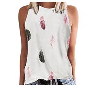 Cocila Vest Tops Women UK Summer Aztec Print Crew Neck Tank Top for Women Fashion Vintage Sleeveless Halter T-Shirts Casual Loose Blouses Tops Women's Beach Holiday Tunic Tops