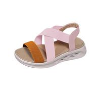 Cocila Walking Sandals Womens Summer Strap Elastic Buckle Soft Bottom Thick Open Toe Fly Weave (Pink, 4) Comfy For Women Uk Ladies White Arch Support Shoes Silver Size 6 Recovery Tan 8 Jesus