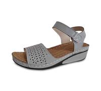 Cocila Walking Sandals Womens Women'S Summer Open Toe Hollow Out Heel Comfortable Casual Footwear For Daily Wear And Vacation (Grey, 6.5) Women Size 5 6 Wide Fit Uk Rose Gold Heels Black Shoes