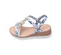 Cocila Wedge Sandals For Women Women'S Summer New Casual Comfortable Roman Thick Bottom Elastic Strap Open Toe Light Blue, 7 Size 5 Gold Leather Bohemian Ladies Wide Fit 7 Extra Uk Navy Jesus