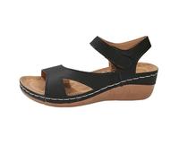 Cocila Wedge Sandals For Women Women'S Summer New Heel Thick Sole Large Size Open Toe One Strap Beach Fashionable Comfortable Light Casual Black, 4.5 Cream 5 Wide Fit Walking 7 Espadrille