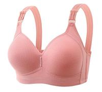 Cocila Wireless Bras for Women UK Woman Bra Gathered Shockproof Tube Top Wide Shoulder Strap Vest Back Underwear (Pink, C) Minimiser White Lace Body and Black Comfy Women's Everyday Womens Push