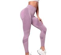Cocila Women 3D Compression Leggings Scrunch Bums Seamless High Waisted Yoga Activewear Stretch Gym Lift Pants Anti Cellulite Workout Running Slim Soft High Waist Ladies Leggings Wine S