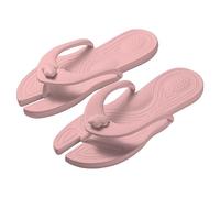 Cocila Women Classic Beach Flip Flops,Soft Rubber Slim Strap Shower Shoes Portable Travel Special Slippers Detachable Four Flops Business Trip Couple Travelling (Pink, 4) Womens Flipflops Brown