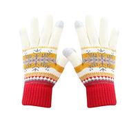 Cocila Women Men Warm Knitted Gloves Mittens Winter Keep Christmas Snowflakes Print Knitting Golves Outdoor Riding Driving With Plus Toddler (White, One Size) Mens Coat Red Leather Thermal Touch