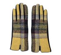 Cocila Women Men Warm Knitted Gloves Mittens Winter Keep Splicing Print Knitting Golves Outdoor Riding Driving With Plush Mitten (Yellow, One Size) Warming Gold Green Fingerless Halloween Womens