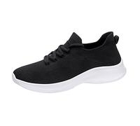 Cocila Women’S Wide Fit Barefoot Walking Shoes Fashionable and Solid Color The New Pattern Summer Mesh Breathable Comfortable Lightweight Casual (Black, 7) Ladies Womens Knitted Trainers Pink
