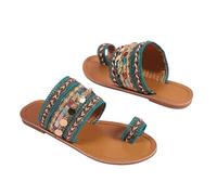 Cocila Women Sliders Slip-On Flip Flops Non-Slip Soft Sandals Lightweight Open Toe Flat Ethnic Slide Green (Green, 7.5) Size 6 Pool Walking Wide Fit Slippers Arch Support Shoes For Gold Penis