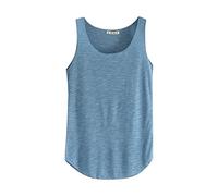 Cocila Women Summer Sleeveless Solid Round Neck Loose Vest Tank Tops(Blue)