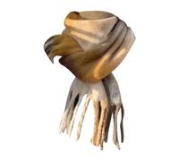 Cocila Women Woven Knitted Scarf With Colourful Check Pattern And Long Thick Fringes Warm Winter (Khaki, One Size) Neck Snoods Cotton For Men Black Christmas Xmas Gifts Cashmere Tartan Fluffy