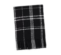 Cocila Women'S Autumn Winter Plaid Imitation Cold Warm Scarf Womens Knit Hat (Black, One Size) Wool Women Ladies Scarfs White Shawl Silk Wrap Neck Warmer Shawls And Wraps Mens Christmas Birthday