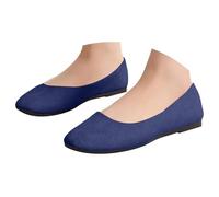 Cocila Women's Ballet Flats, Womens Simple Casual Flat Shoes Solid Color Ladies Pumps Girls Dolly Ballet Ballerina Work Smart Office Formal Comfort Pointed Toe Slip On Flats Shoes Blue