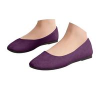 Cocila Women's Ballet Flats, Womens Simple Casual Flat Shoes Solid Color Ladies Pumps Girls Dolly Ballet Ballerina Work Smart Office Formal Comfort Pointed Toe Slip On Flats Shoes Dark Purple