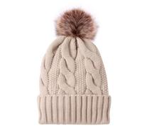 Cocila Women's Beige Solid Hat and Gloves Set for Women Sale Clearance 1P