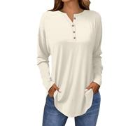 Cocila Womens Blouses Long Sleeve Tops for Women Neck Casual Petite T Shirts Women's and White Blouse Red Shirt Linen Top Designer Clothes UK Plus Size Short Cotton Tunic Ladies Summer Cap 20
