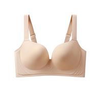 Cocila Women's Bras Underwear Without Large Size Female Mm Chest Show Small Thin On The of Auxiliary Gathered Anti Sagging Bra 36C (Beige, 100E) Plus for Women UK Tshirt Nursing Non Wired T