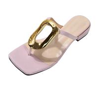 Cocila Womens Casual Flip Flops Yoga Mat Comfortable Cushion Arch Support Europe And The Us Style Summer New Heel Clip Feet Big Size Beach Sandals (Pink, 5) Silver For Women Thong High Heels Wet