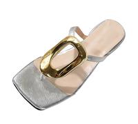Cocila Womens Casual Flip Flops Yoga Mat Comfortable Cushion Arch Support Europe And The Us Style Summer New Heel Clip Feet Big Size Beach Sandals (Silver, 5.5) Women 6 Foam 3 Ladies Slippers Uk