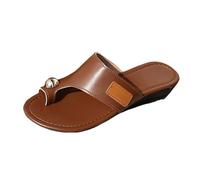 Cocila Womens Casual Flip Flops Yoga Mat Comfortable Cushion Arch Support Sandals For Women Flat Shoes Toe Ring Slide Flop Slippers (Brown, 7.5) Size 5 Uk 6 Fit Grey Women'S Slides Penis Sliders