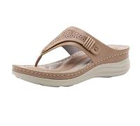 Cocila Womens Casual Flip Flops Yoga Mat Comfortable Cushion Arch Support Slippers Out On Summers Hollow Shoes Women'S Slipper (Beige, 7) Gold Women Crocs Orthotic Insoles Mules Ladies