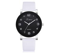 Cocila Women's Classical Arabic Numerals Dial Analog Quartz PU Leather Strap Watch Wristwatches