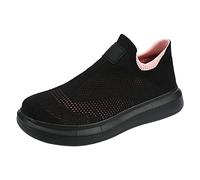 Cocila Women's Comfort Walking Shoes Spring and Summer Color Blocking Large Outdoor Flying Weaving Mesh Sneakers (A, 6.5) Black Slip On Women Orthopedic Sandals Orthopaedic Woman in Beach Size 4