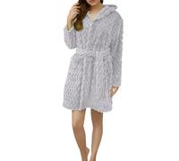 Cocila Womens Dressing Gowns Plush Absorbency Robe For Women Extra Long Fleece Bathrobe With Hood & | Warm Cloth Loungewear Plus Size 3Xl Light Ashy Xxl Women'S Robes Gown Fluffy Cotton Uk Ladies