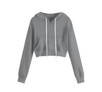 Cocila Women'S Fashionable And Casual Solid Color Pocket Short Long Sleeved Sweatshirt Womens Dress Sweaters Jackets (Grey, Xxl) Fleece Hoodies Oversized Zip Up Hoodie Women Hooded Plus Size