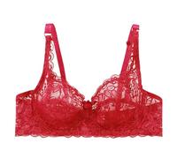 Cocila Women's Lace Full Coverage Bra Unlined Underwired Support Minimiser Plus Size V Neck Bralette Sports See Through Underwired Bralette Women Beauty Non Padded Lace Bras