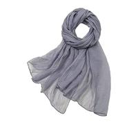 Cocila Women's Light Weight Summer Casual Colorful Multicolor Solid Chiffon Thin Regular Silk Scarf - Sunscreen Cold Blue Silk Cotton