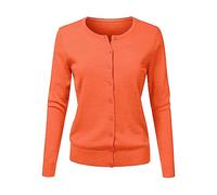 Cocila Women's Long Sleeve Cardigan, Round Neck, Loose Solid Color Short Sweater Jacket, Large Yards, Multiple Colors (UK Sizes)