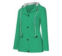 Cocila Womens Long Sleeve Tops Solid Rain Waterproof Plus Raincoat Windproof Hooded Women Jacket Outdoor Women's Coat Fleece Scrub Jacket