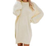 Cocila Womens Long Sleeve Turtle Neck Chunky Cable Knitted Jumper Sweater Dress Ladies Bodycon Knitwear Mini Dresses