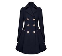 Cocila Women's Long Sleeved Back Pleated Hem Irregular Skirt Medium Length Outerwear Windbreaker Full Black Leather Coat Plastic Rain Macks Waterproof Army Poncho