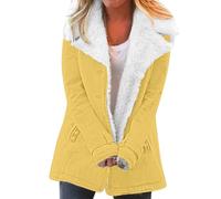 Cocila Womens plus Jackets Women Casaul Winter Fashionable Long Sleeve Solid Pocket Cardigan Button Top Sweater Knit Hooded Coat Blouse Plush Light Jacket plus Size Women