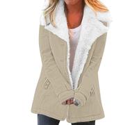 Cocila Womens plus Jackets Women Casaul Winter Fashionable Long Sleeve Solid Pocket Cardigan Button Top Sweater Knit Hooded Coat Blouse Plush Light Jacket plus Size Women