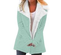 Cocila Womens plus Jackets Women Casaul Winter Fashionable Long Sleeve Solid Pocket Cardigan Button Top Sweater Knit Hooded Coat Blouse Plush Light Jacket plus Size Women