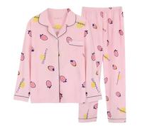 Cocila Womens Pyjamas Set Loungewear Long Sleeve Button Down Nightwear 2 Piece Sleepwear Trousers with Pockets Ladies Loose Fit Soft PJs Set Lounges Wear Sets Outfits Pajamas Yellow XXL