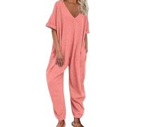 Cocila Women's Red Long Sleeve Ribbed Jumpsuit Size M, 14, 20 Casual Spring-Summer Occasion