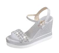 Cocila Womens Sandals Poe Heel Women Version Buckle High Open Toe Roman Lightweight Silver, 5 Black Ladies Shoes Nude Wedges Hiking Silver Size 7 Gold Strappy Cork Soft Navy Boho Wedge Sandles