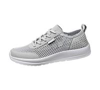 Cocila Womens Slip On Trainers Comfortable Orthopedic Shoes Fashionable Summer New Pattern Hollow Mesh Breathable and (Grey, 6.5) Arch Support Orthopeadic Safety Ladies Steel Toe Cap Blue for