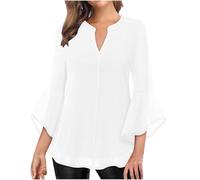 Cocila Womens T Shirts Women's 3/4 Sleeve Blouses Sequin Shirt Casual Loose Fit Mesh Layered Tops Cheesecloth Denim Women Navy for UK Tunic Summer Ladies Clothes Long White Tshirt Blouse Black