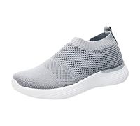 Cocila Womens Trainers with Arch Support Non Slip Work Shoes Mesh Socks Casual Versatile Foreign Trade Women Breathable Sports (Grey, 5) for Walking Jelly Sandals Comfortable Barefoot Weights